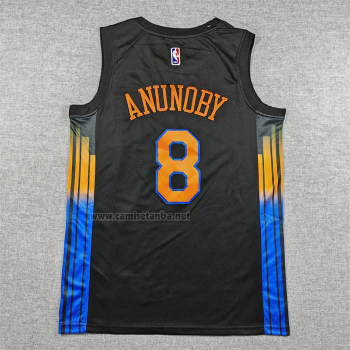 Camiseta New York Knicks Og Anunoby NO 8 Statement 2025-26 Negro